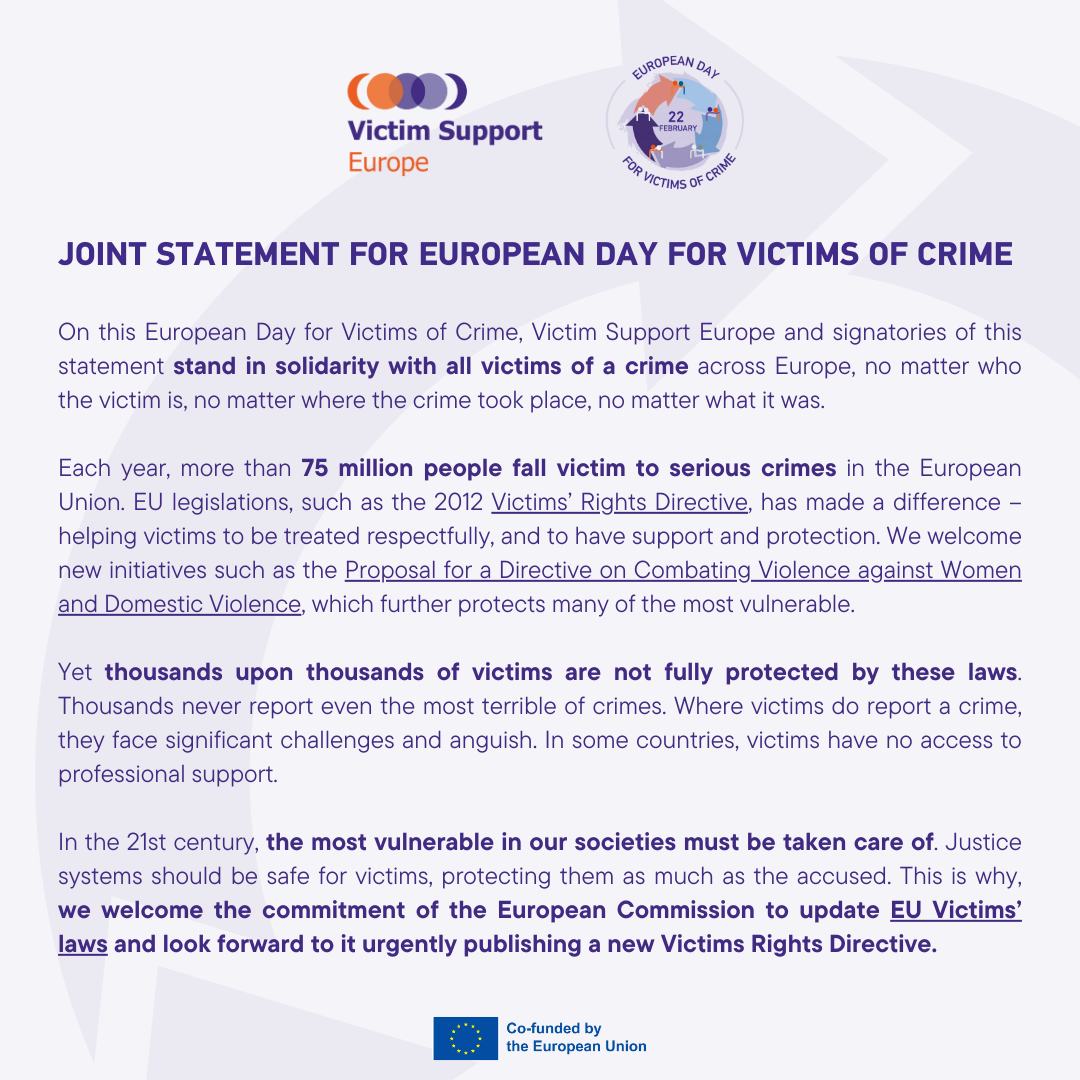 Text of Victim Support Europe's joint statement
